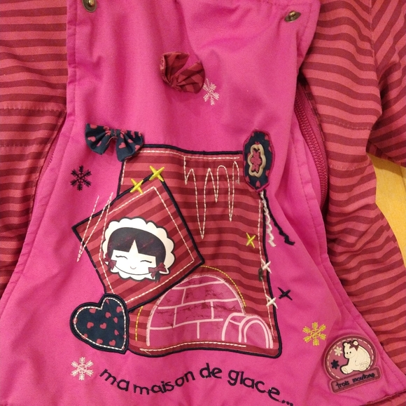 OS trois Mouton pink winter one piece many zippers for easy in out - Picture 11 of 15